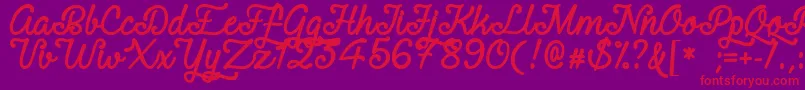 Police RequitedScriptDemo – polices rouges sur fond violet