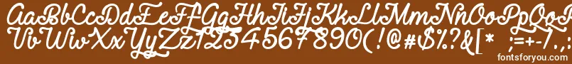 RequitedScriptDemo Font – White Fonts on Brown Background