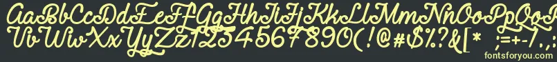 RequitedScriptDemo-Schriftart – Gelbe Schriften auf schwarzem Hintergrund