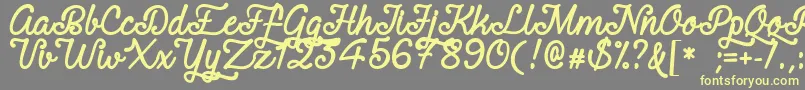 RequitedScriptDemo Font – Yellow Fonts on Gray Background