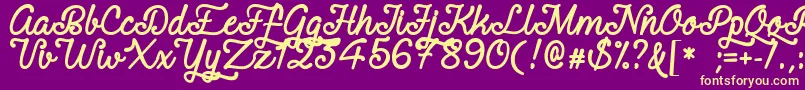 RequitedScriptDemo Font – Yellow Fonts on Purple Background