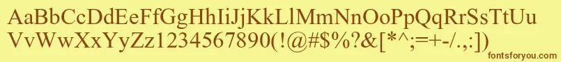 DabbingtonRomanps Font – Brown Fonts on Yellow Background