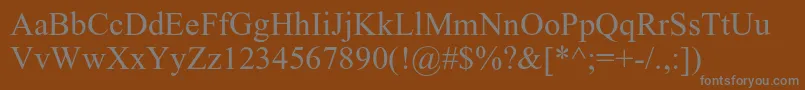 DabbingtonRomanps Font – Gray Fonts on Brown Background