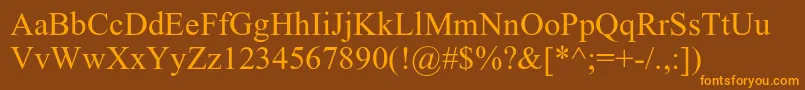 DabbingtonRomanps Font – Orange Fonts on Brown Background