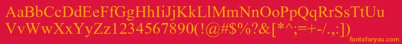 DabbingtonRomanps Font – Orange Fonts on Red Background