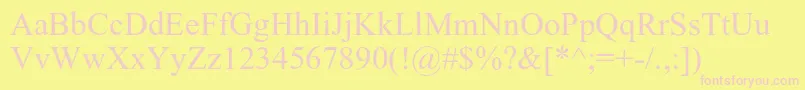 DabbingtonRomanps Font – Pink Fonts on Yellow Background
