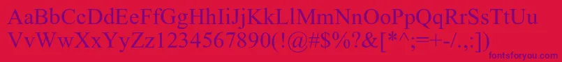 DabbingtonRomanps Font – Purple Fonts on Red Background