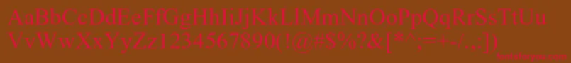 DabbingtonRomanps Font – Red Fonts on Brown Background