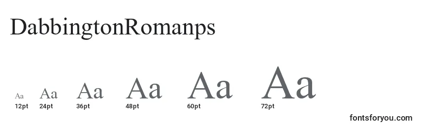 DabbingtonRomanps Font Sizes