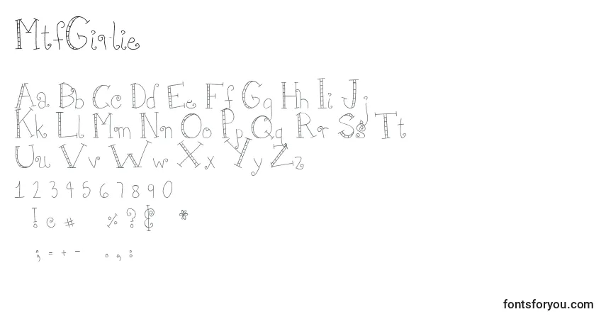 Schriftart MtfGirlie – Alphabet, Zahlen, spezielle Symbole