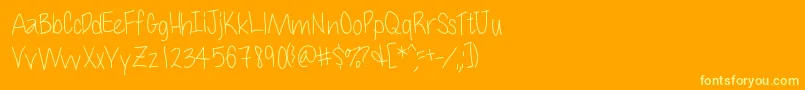 Cuteness Font – Yellow Fonts on Orange Background