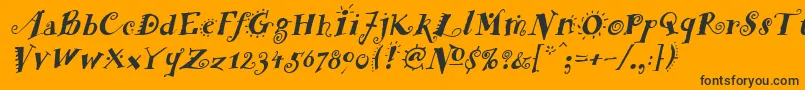 FunstuffBoldItalic Font – Black Fonts on Orange Background