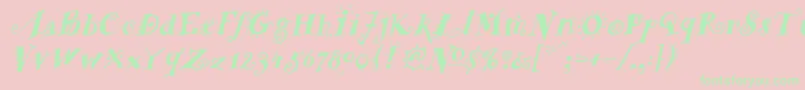 FunstuffBoldItalic Font – Green Fonts on Pink Background