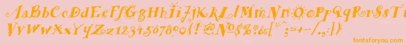 FunstuffBoldItalic Font – Orange Fonts on Pink Background