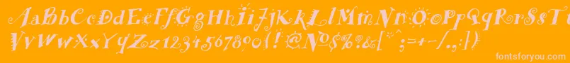 FunstuffBoldItalic Font – Pink Fonts on Orange Background