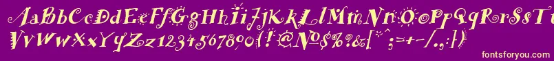 FunstuffBoldItalic Font – Yellow Fonts on Purple Background