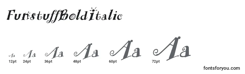 Größen der Schriftart FunstuffBoldItalic