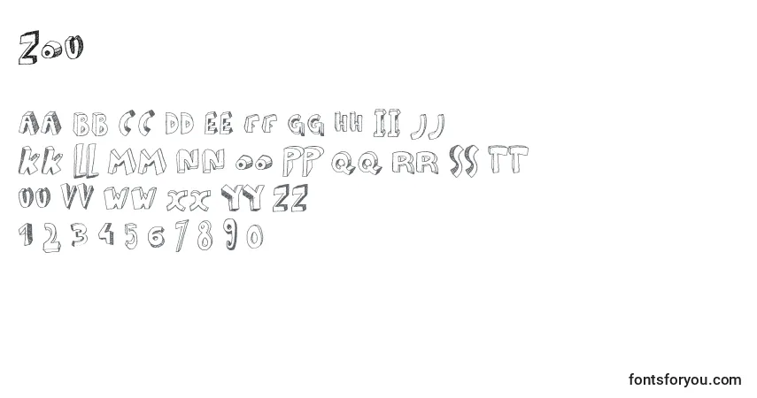 A fonte Zou – alfabeto, números, caracteres especiais