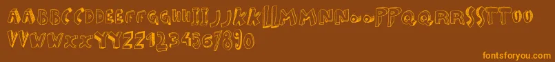 Zou Font – Orange Fonts on Brown Background