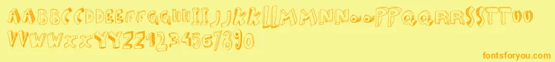 Zou Font – Orange Fonts on Yellow Background