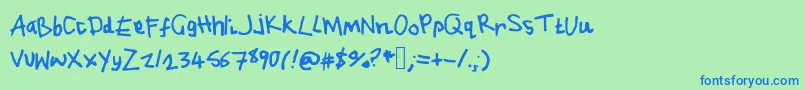 Jh.Php Font – Blue Fonts on Green Background