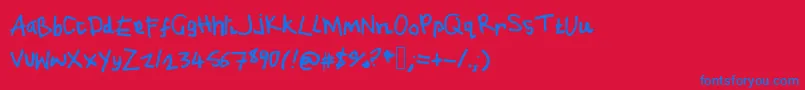 Fonte Jh.Php – fontes azuis em um fundo vermelho