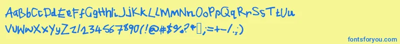 フォントJh.Php – 青い文字が黄色の背景にあります。