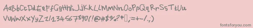 フォントJh.Php – ピンクの背景に灰色の文字