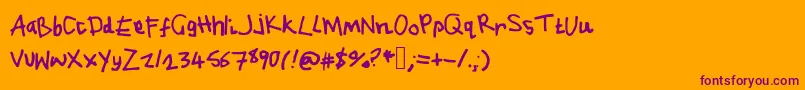 Jh.Php-fontti – violetit fontit oranssilla taustalla