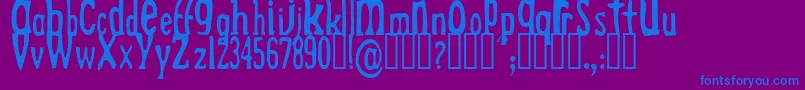 フォントDrekl – 紫色の背景に青い文字
