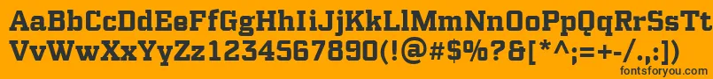 PfsynchproBold Font – Black Fonts on Orange Background
