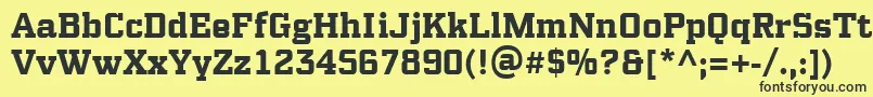 PfsynchproBold Font – Black Fonts on Yellow Background