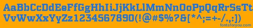 PfsynchproBold Font – Blue Fonts on Orange Background