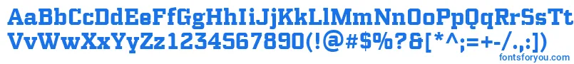 PfsynchproBold-Schriftart – Blaue Schriften auf weißem Hintergrund