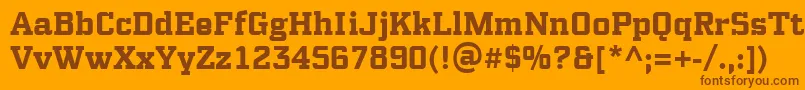 PfsynchproBold Font – Brown Fonts on Orange Background