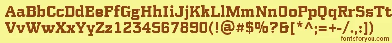 PfsynchproBold Font – Brown Fonts on Yellow Background