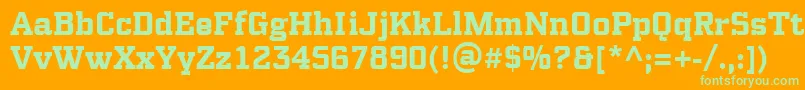 PfsynchproBold Font – Green Fonts on Orange Background