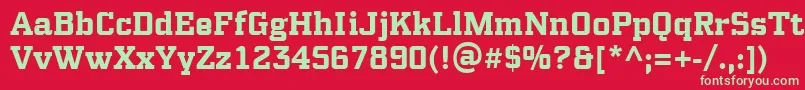 フォントPfsynchproBold – 赤い背景に緑の文字