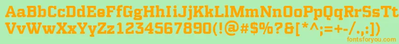 PfsynchproBold Font – Orange Fonts on Green Background