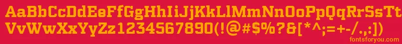 PfsynchproBold Font – Orange Fonts on Red Background