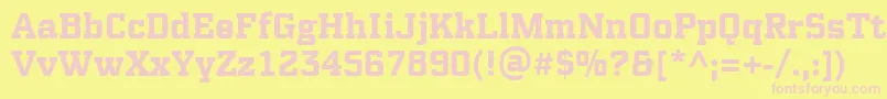 PfsynchproBold Font – Pink Fonts on Yellow Background