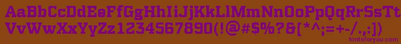 PfsynchproBold Font – Purple Fonts on Brown Background