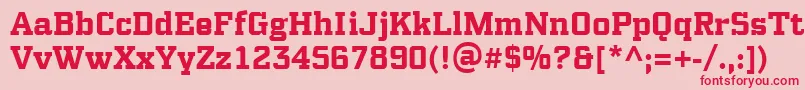PfsynchproBold Font – Red Fonts on Pink Background