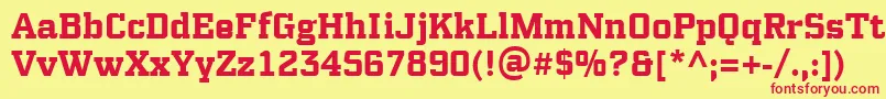 PfsynchproBold Font – Red Fonts on Yellow Background