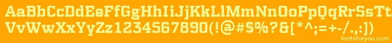PfsynchproBold Font – Yellow Fonts on Orange Background