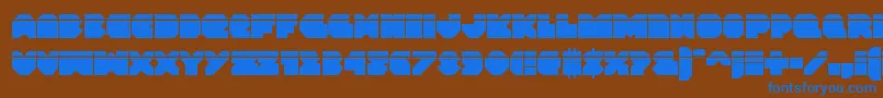 Vxrocketlaser Font – Blue Fonts on Brown Background