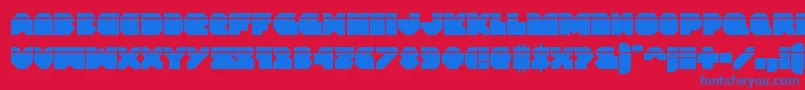 Vxrocketlaser-Schriftart – Blaue Schriften auf rotem Hintergrund