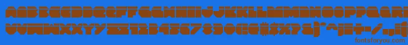 Vxrocketlaser-Schriftart – Braune Schriften auf blauem Hintergrund