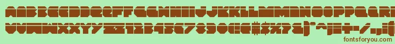 Vxrocketlaser-Schriftart – Braune Schriften auf grünem Hintergrund