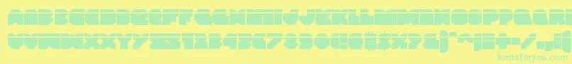 Vxrocketlaser Font – Green Fonts on Yellow Background